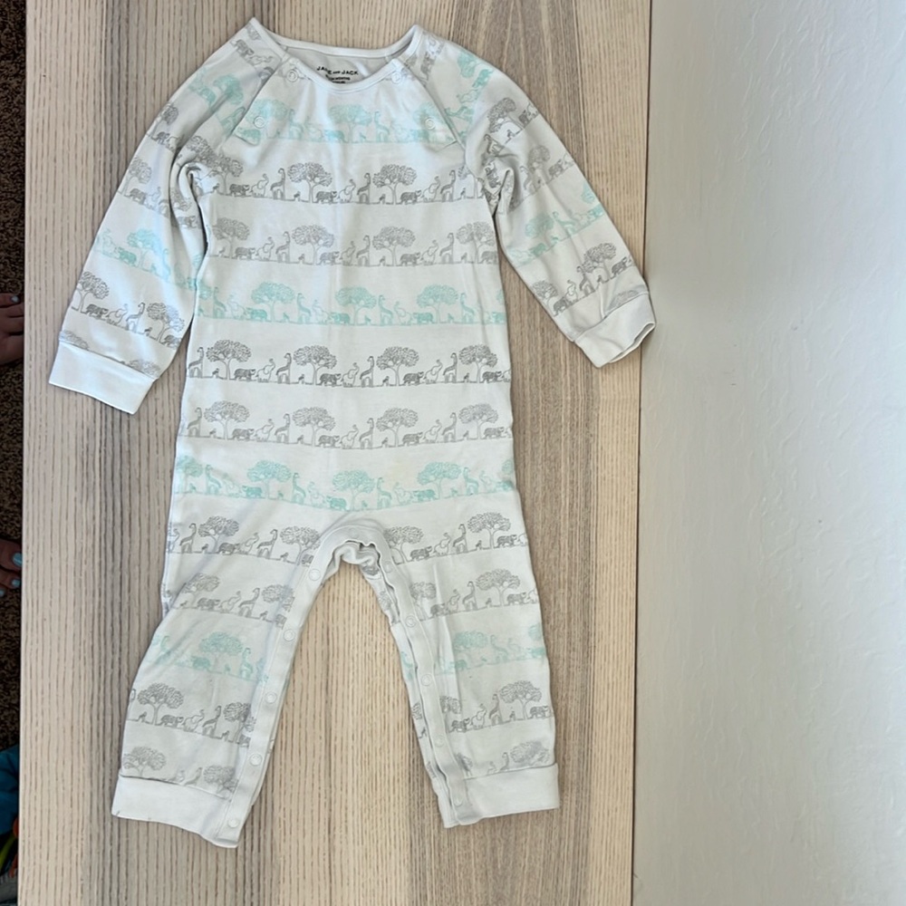 Janie and Jack long sleeve romper safari design